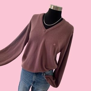 Vintage Pierre Cardin V-neck pullover sweater mauve M